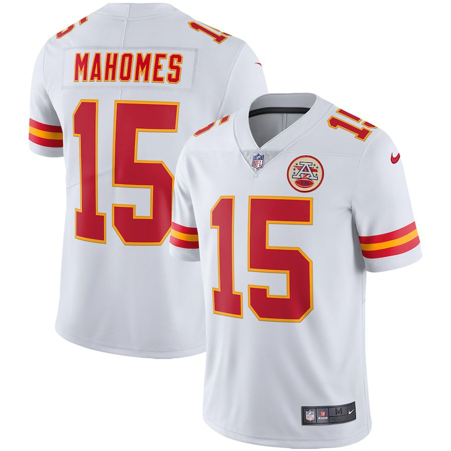 Men Kansas City Chiefs #15 Patrick Mahomes Nike White Vapor Limited NFL Jersey